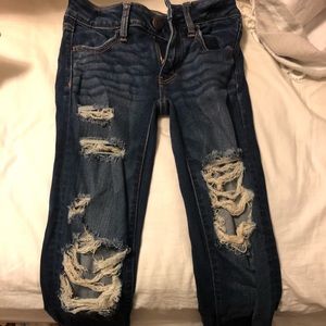 american eagle ripped dark wash jeans